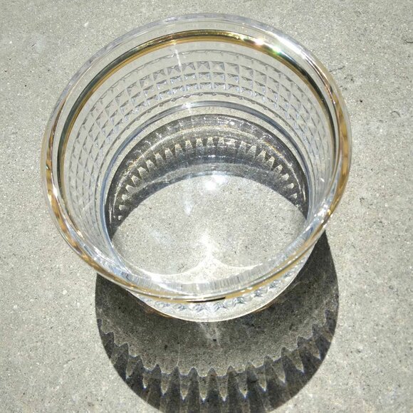 Eclectic Waterford Rebel 6" Wide Stud Crystal Gold Banded Heavy Designer Bowl - Picture 7 of 12